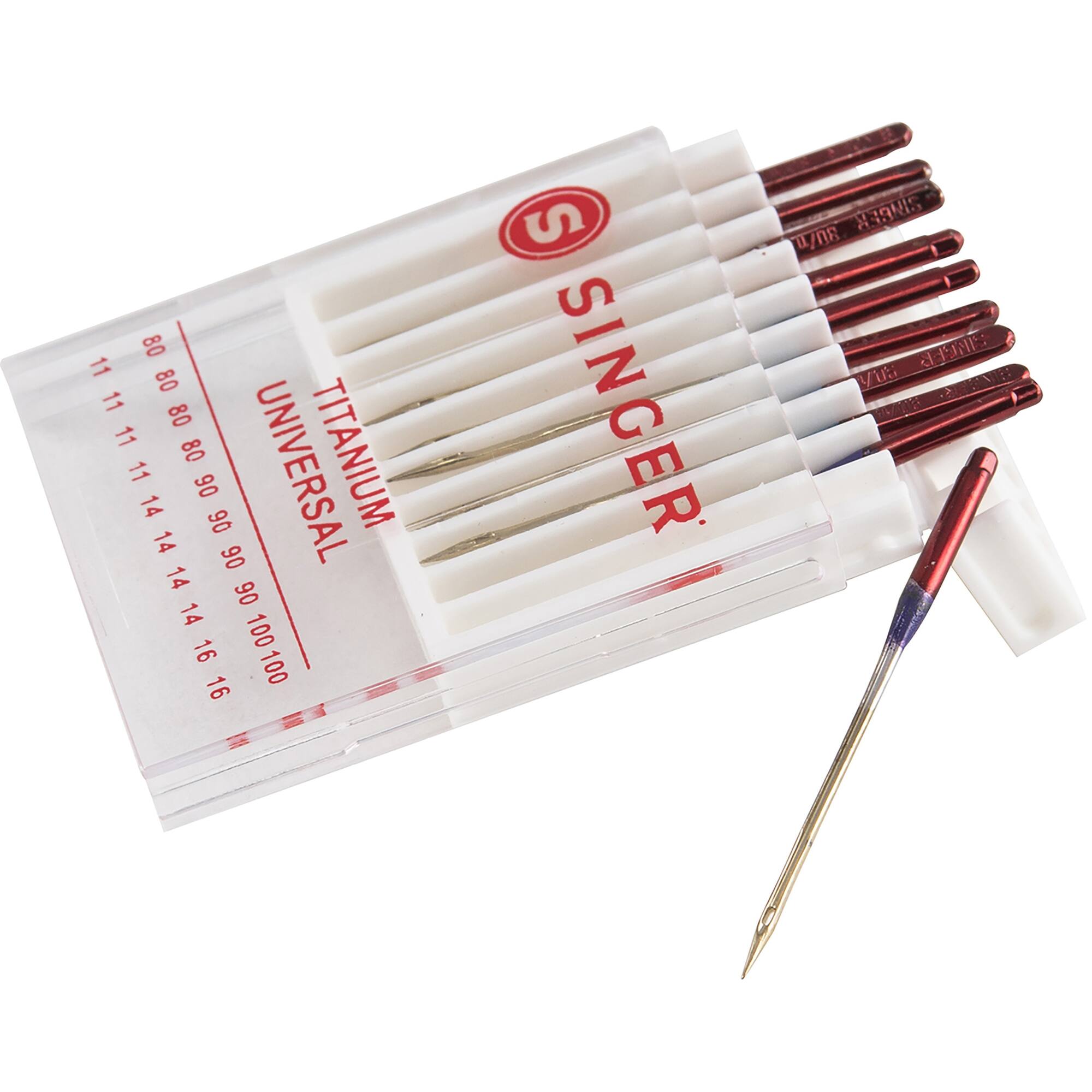 SINGER® Titanium Universal Regular Point Machine Needles, 10ct.